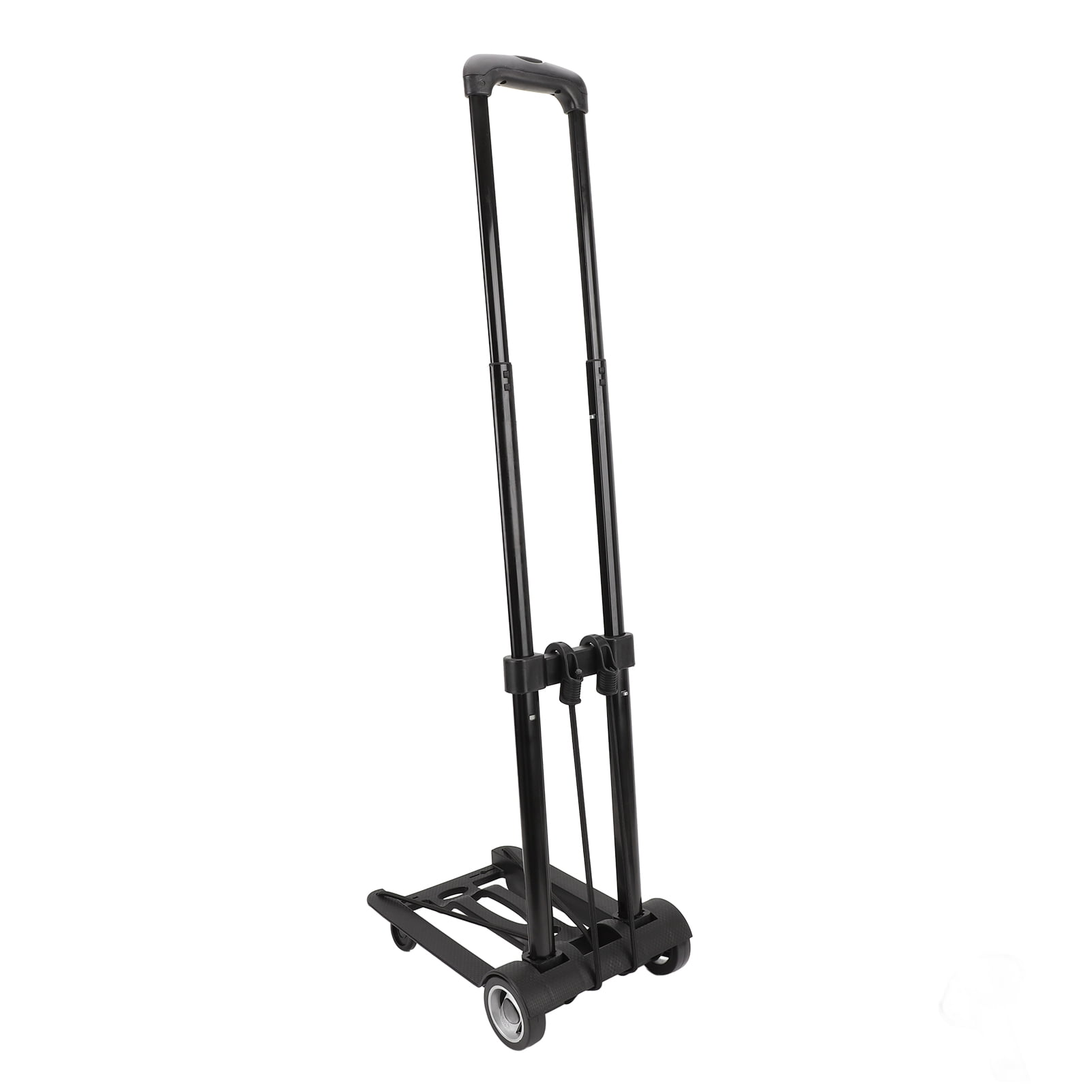 NFTIGB Folding Hand Truck Portable Large Capacity Cart Sturdy 4 Secure Wheels Heavy Duty Luggage Carrier for Shopping Moving Office Travel Multipurpose Utility Dolly Black