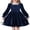 Navy Blue, variant on Arshiner Toddler Velvet Dress Girl Smocked Puff Sleeve Square Neck Dresses with Pockets for Fall Winter, A-Line Flowy Midi Dress