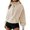 oversized hooded pullover - Beige, variant on uvwlwu Womens High Collar Half Zip Bubble Cuff Hoodie Kangaroo Pocket Oversized Soft Casual Athleisure Pullover Sweatshirt,S