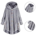 thumbnail image 3 of Women's Faux Fur Coat Fuzzy Overcoat Warm Jacket Long Sleeve Winter Outwear Pockets Coat, 3 of 7