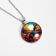 thumbnail image 4 of Kangaroo Glass Circular Pendant Necklace - Stylish Jewelry Necklaces for Women, 4 of 5