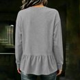 thumbnail image 3 of Lmnyox Women's Sweatshirts Crew Neck Solid Color Peplum Long Sleeve Pullover Fall Fashion Sweatshirts, 3 of 6
