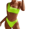 thumbnail image 1 of Birdeem Women Sexy with Chest Pad without Underwire Print High-Waisted Patchwork Swimming Trunks Split Swimsuit, 1 of 6