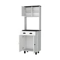 thumbnail image 4 of Cterwk 1 Drawer Kitchen Pantry Cabinet with Open Shelf, White + Dark Brown, 4 of 6