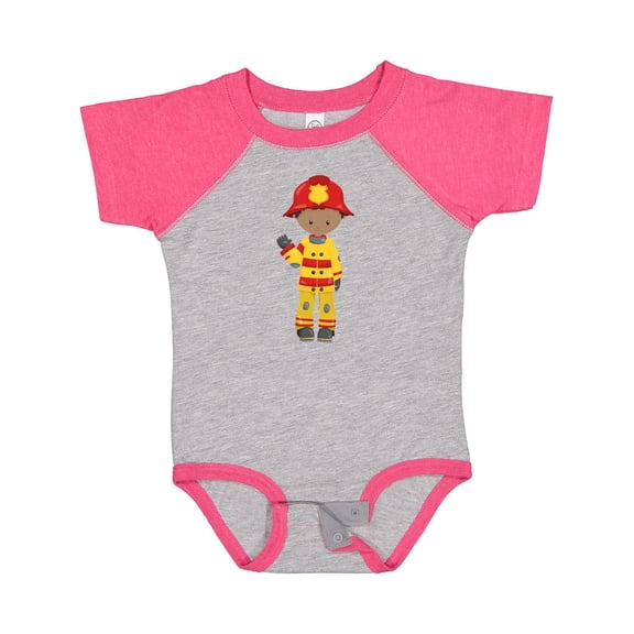 Inktastic African American Boy, Fireman, Firefighter Boys Baby Bodysuit