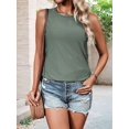 thumbnail image 6 of Tank Tops for Women Sleeveless Eyelet Shirts Dark green M, 6 of 7