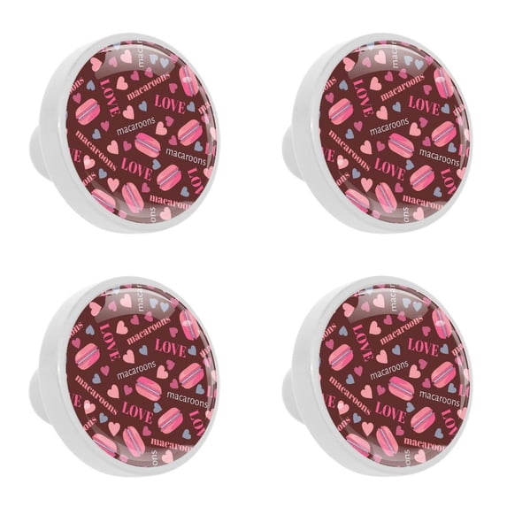 4 Pcs macaroons and love Knobs for Kitchen Cabinet Cupboard Dresser Bookcase Drawer Pulls Handles Round Home Decor