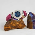 thumbnail image 4 of ABUNDANT RADIANCE WOMANS STERLING SLIVER OPAL WATCH WITH GENUINE FUCHSIA  LEATHER BAND, 4 of 4