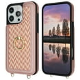 thumbnail image 5 of Dteck Crossbody Wallet Case for iPhone 11 Pro, Crossbody PU Leather Purse with Wristlet Strap Lanyard Pocket Card Holder Ring Kickstand Cover for Women Case for Apple iPhone 11 Pro, Rosegold, 5 of 10