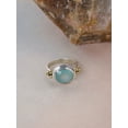 thumbnail image 3 of YoTreasure Aqua Chalcedony Solid 925 Sterling Silver Brass Ring Jewelry, 3 of 4
