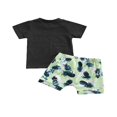 thumbnail image 3 of Letter Print T-shirt Tie-up Cactus Pineapple Pattern Draw String Lace-up Shorts, 3 of 6