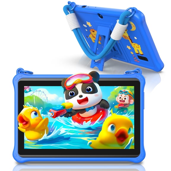 FITIFUN 7 inch Kids Tablet Android 13,4GB RAM 32GB ROM 1TB Expanded,Quad-Core,HD IPS Display, Wifi, Parental Control, Dual Cameras,Blue