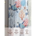 thumbnail image 6 of Blue Ocean Sheer Curtains 96 Inch Length 2 Panels Set Window Treatments, Summer Coastal Beach Nautical Sea Turtles Corals Rod Pocket Semi Curtains for Living Room/Bedroom/Kitchen Décor, 104"W x 96"L, 6 of 7