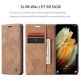 thumbnail image 6 of Samsung Galaxy S21 Ultra Case, Mantto Retro Cover Kickstand Folio Magnetic Phone Cover Luxury Cash Wallet Pocket With Card Slot High Qulity PU Leather Skin For Samsung Galaxy S21 Ultra, Brown, 6 of 13