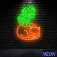 thumbnail image 3 of Handmadetneonsign Cat Monstera Leaf Neon Sign, Cat Sleeping Led Sign, Monstera Leaf Wall Art Light 94140, 3 of 5