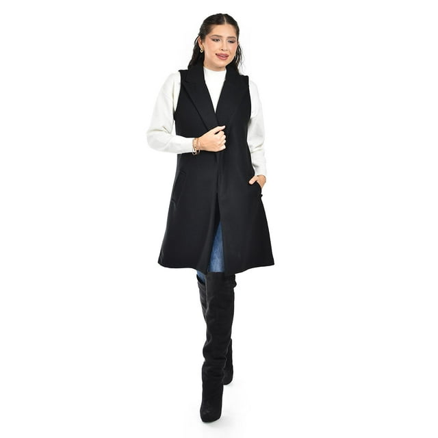 Chaleco con solapa Roman Fashion /Juvenil, 2953 (Negro) negro XG