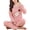 Pink2, variant on HEVIRGO Casual Women Cartoon Animal Print O Neck Top Long Pants Pajamas Sleepwear Set