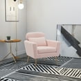 thumbnail image 1 of ARCTICSCORPION 29.5"W Modern Accent Chair, Upholstered Reading Chair, Single Sofa, Leisure Armchair with Gold Metal Leg and Throw Pillow for Living Room Bedroom Dorm Office, Pink, 1 of 7