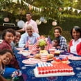 thumbnail image 5 of 4th of July Tablecloth Patriotic Decorations Red White and Blue Print Fireworks Memorial Day Backed Table Cloth American Flag Indoor/Outdoor/Pool/Party (Round/Oblong/Rectangle/Oval), 5 of 6