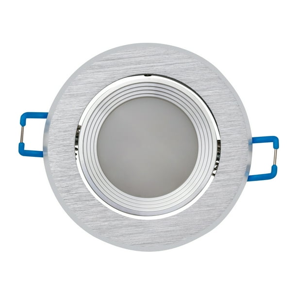 Estevez luminario LED empotrable ROUND, 3 Watts, 3000K luz cálida, aluminio, orientable