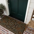 thumbnail image 3 of Mohawk Home Entry Recycled Rubber Non- Slip Indoor Outdoor Stoney Medallion Brown & Blue Oversize Doormat 2' x 4', 3 of 8