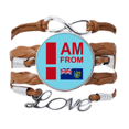 thumbnail image 1 of Soy de las Islas Pitcairn Pulsera de cuero Negro trenzado pulsera de cuerda de amor Unbranded M, 1 of 3