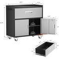 thumbnail image 3 of Metal Garage Storage Cabinet with Wheels, Lockable Rolling Tool Chest with Wheels, Tool Cabinet on Wheels, Utility Cabinet for Home, Office, Garage and Workshop, Black & Gray, 3 of 16