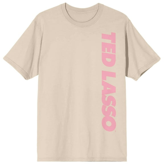 Ted Lasso TV Series Classic Pink Logo Juniors Beige T-shirt-Medium