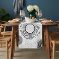 thumbnail image 2 of Geometric Black Table Runner - 90 Inch Long, Kitchen Dining Table Runner Dresser Scarves, Abstract Grey White Boho Circle Dot Farmhouse Decor for Coffee Tables Wedding Party Banquet, 2 of 8