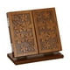 thumbnail image 1 of Espejo plegable de madera con diseño tallado, espejo cosmético de tres caras, 1 unidad, 1 of 7