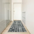 thumbnail image 2 of Ambesonne Southwestern Decorative Rug Carpet, Tribal Stripes Pattern, 2' 5" x 7' 5", Dark Blue Grey and White, 2 of 3