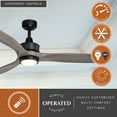 thumbnail image 3 of Vaxcel Curtiss 52-in. Black Contemporary Indoor Outdoor Propeller Ceiling Fan with Wood Blades, Integrated LED Light Kit and Remote, 3 of 9