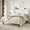 Off-White, variant on Einfach Full Luxury Channel-Tufted Corduroy Velvet Platform Bed Frame with Wingback Headboard, Off-White
