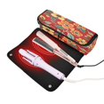 thumbnail image 3 of Hair Tool Organizer Bag with Heat Resistant Mat Removable Travel Storage Case for Hot Air Brushes Curling Irons Orange Floral Pattern Decoration, 3 of 8