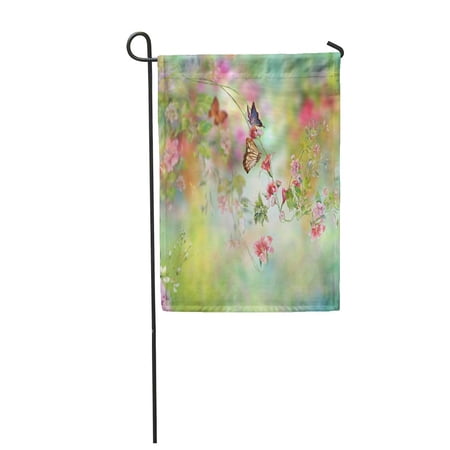 SIDONKU Abstract Colorful Flowers Watercolor Painting Spring Multicolored in Nature Garden Flag Decorative Flag House Banner 12x18 inch