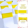 thumbnail image 2 of 100 Pcs Spandex Chair Sashes with Crown Buckle Slider Stretch Chair Bands Cover Ties for Wedding, Banquet, Gala, Corporate Event, Birthday Party, Baby Shower (Lemon Yellow), 2 of 14