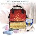 thumbnail image 4 of Wukai Red Gold Glitter Mummy Backpac,&nbsp;Diaper Bag Purse Breast Pump Bag Purse Diaper Bag for swim,gym,workout,large capacity backpack, 4 of 5