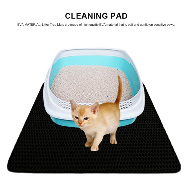 Estera de arena de doble capa para gatos, EVA, antideslizante, impermeable, para caja de arena para mascotas