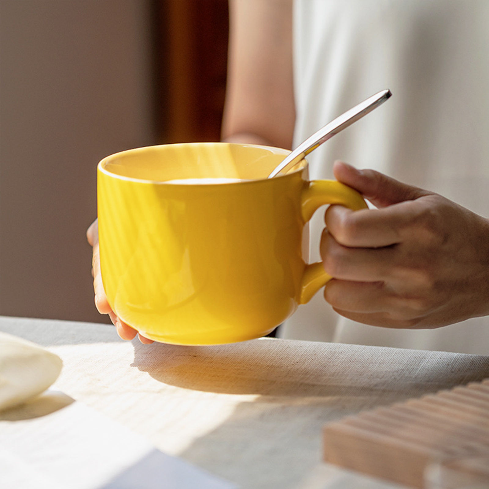 650ml Ceramic Solid Color Mug,Porcelain Tea Cup,Cup With Handle For Tea Espresso Latte