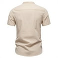 thumbnail image 4 of T-shirts for Men Short Sleeve V-Neck Solid Regular Pullover Casual T-Shirt Khaki XXL, 4 of 4