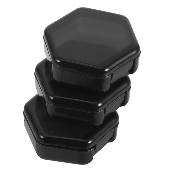 Soimiss 3Pcs Travel Pill Box Black Plastic Pill Dispenser Daily Carry For Adults