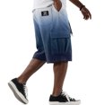thumbnail image 2 of Men Ombre Gradient Solid Color Corduroy Cargo Shorts Drawstring Elastic Waist Multi Pockets Knee Length Five Inch Casual Shorts For Summer Beach Vacation Outdoor Travel, 2 of 6