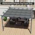 thumbnail image 4 of Aoodor 10x13FT Pergola Replacement Canopy- Retractable Sun Shade Cover with Water-Resistant & UPF 50+ UV Blocking for Outdoor Patio, Gray, 4 of 9