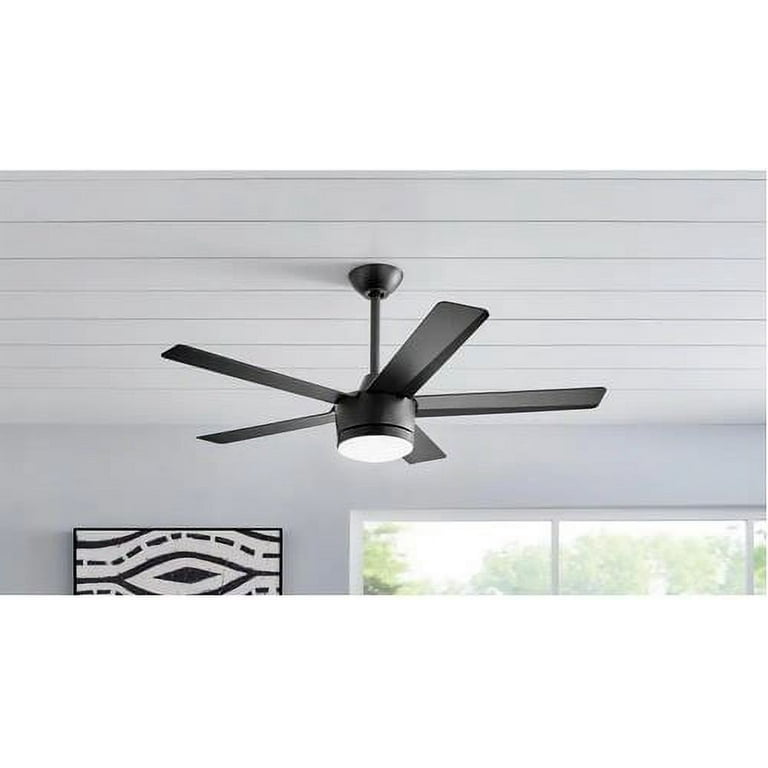 Merwry 48 in. Integrated LED Indoor Matte Black Ceiling Fan with