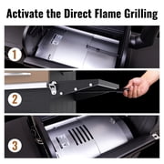 Z GRILLS Flame Expert 572 Sq.in Cooking Area 8 in 1 Wood Pellet Grill & Smoker with Direct Flame Searing, Auto Temperature Control for Outdoor BBQ, Bronze-6002B