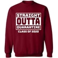 thumbnail image 2 of OXI Crewneck Sweatshirt - Straight Outta Quarantine Class of 2020,Basic Casual Sweatshirts for Men's and Women Fleece Sweatshirt Long Sleeve - Cardinal Red Large, 2 of 2