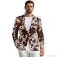 thumbnail image 2 of Uourmeti Polyester Business Suit Blazer Jacket Top for Summer Formal, Regular Fit Lightweight Men's Blazer, Brown Spotted Hide, 2 of 9