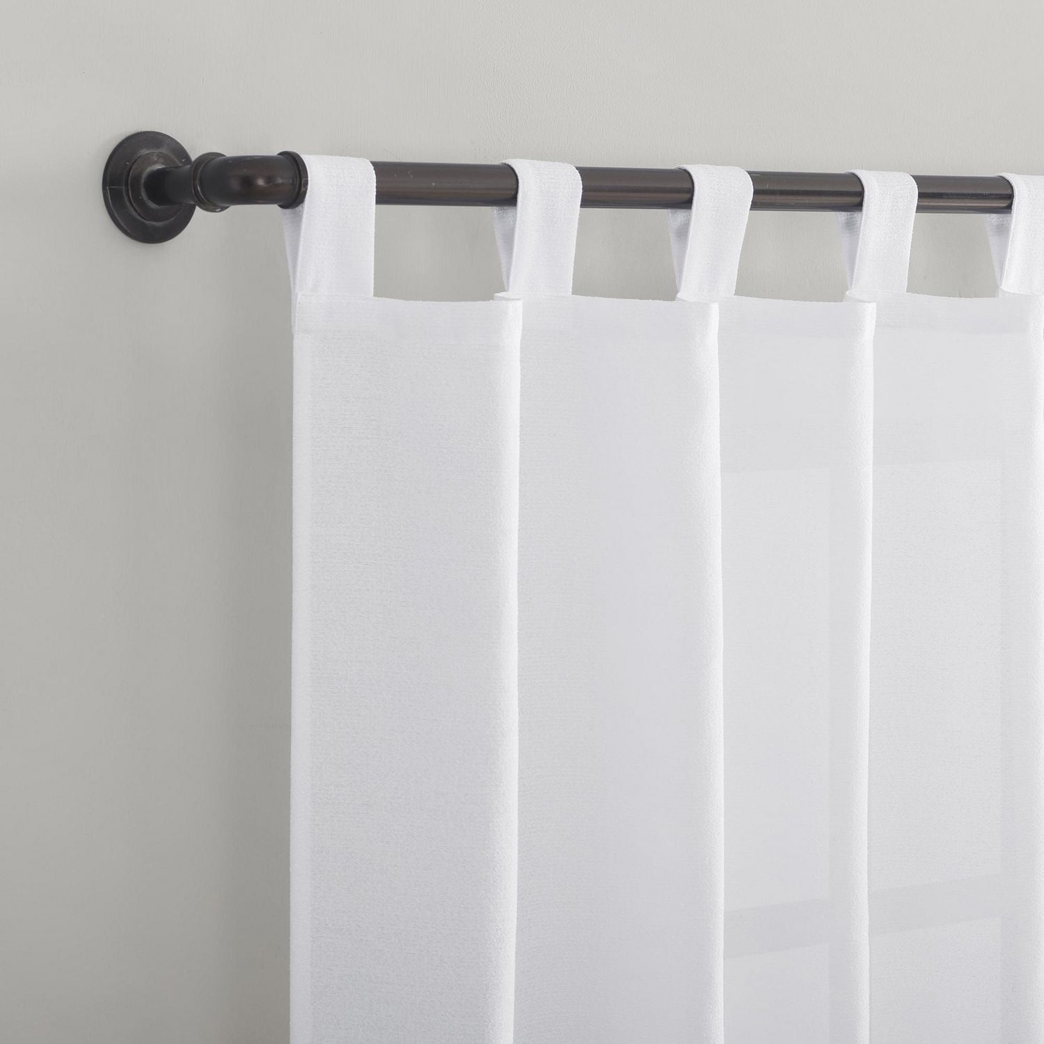 Mainstays 2-Pack Jensen Tab Top semi-sheer Window Curtains Panel Pair, 2 panels,