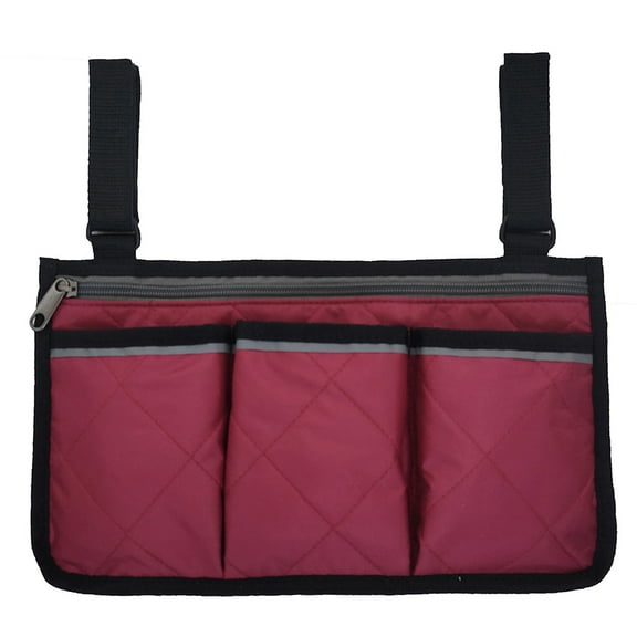 Universal Walker Bag Rollator Organizer Pockets Wheelchair Scooter Side Bag for Sundries Wallet Snacks Storage Parts