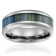 thumbnail image 2 of Mens Wedding Band in Titanium 8MM with Zebra Wood Inlay, 2 of 4